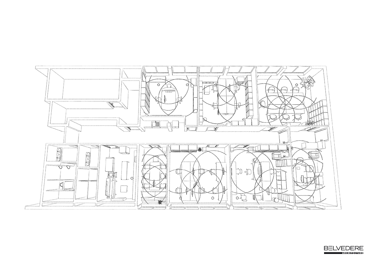 Bureaux de BELVEDERE Architecture avant Corona