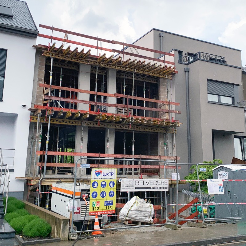 Vue sur notre chantier à Esch.